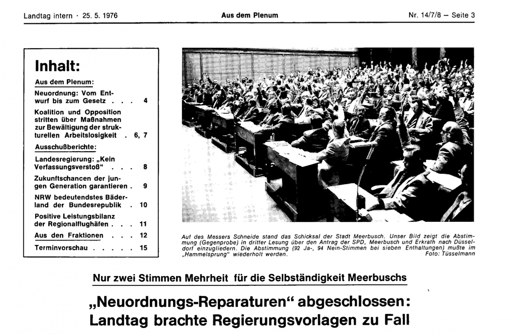 Kommunale Neugliederung Meerbusch