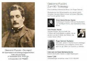 Giacomo Puccini - Da capo! - Ein Opernabend mit Hintergrundgeschichten