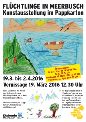 Flüchtlinge in Meerbusch - Kunstausstellung im Pappkarton